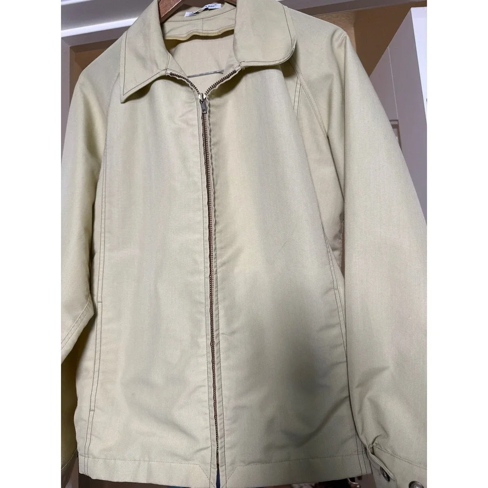 Vintage London Fog Jacket Beige Zip-Front | 70s 80s‎ Classic Lined Size 40 Reg